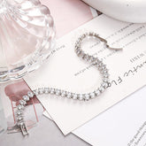 White Tennis Style Silver Plated CZ Anti Tarnish Brass Bracelet