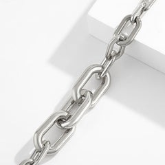 Curb Single Layer Gold Silver Hip Hop Joint Link Chain Necklace For Women