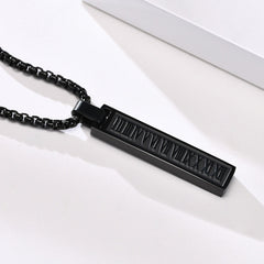 Roman Number Bar Id Gold Black Silver Atique Stainless Steel Popcorn Pendant Chain For Men