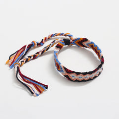 Bohemian Rainbow Braided Threads Adjustable Bracelet For Women