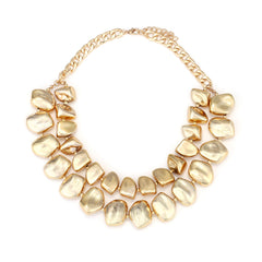 Designer Dual Tone Layered Gold Silver Plated Alloy Necklace For Women