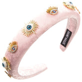 Evil Eye 18k Gold Cubic Zirconia Headband Hair Band Accessories For Women kids