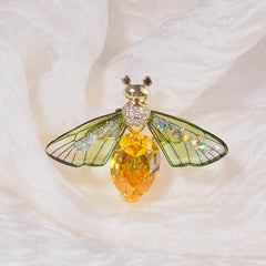 Multi Color Butterfly Gold Crystal Brooch For Women
