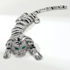 Premium Tiger Design Gold Silver Plated CZ Copper Anti Tarnish Brooch