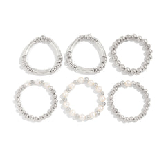 18K Gold Plated Multi-Layer Pearl Heart Beaded Stretchable Bracelet For Women