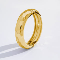 Beaten Finish 18K Gold Silver Anti Tarnish Kada Bangle Bracelet For Women