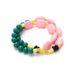 Colorful Layered Gemstone Gold Plated Beads Bracelet For Women
