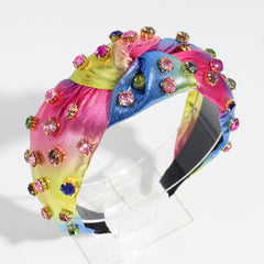 Multi Rhinestone Studded Embellished Polyester Hair Band Hair Accessories for Women