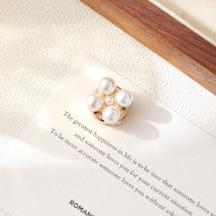 Round Multi Pearl Cluster Gold Plated Brass Anti Tarnish Button Cover