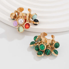 Multicolour 18K Gold Plated Free Size Charm Band Ring For Women