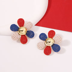 Rainbow Pearl Multi Gemstone 18K Gold Plated Stud Anti Tarnish Earring For Women Group5