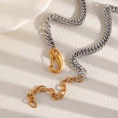 Gold Silver Links Cuban Anti Tarnish Stainless Steel Necklace For Women