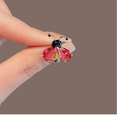 Yellow Red Bee Gold Cubic Zirconia Copper Anti Tarnish Brooch Women
