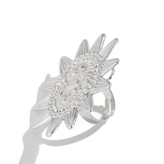 Star Sun Face 18K Gold Silver Big Free Size Ring For Women