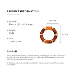 Acrylic Bamboo 18K Gold Blue Beads Stackable Adjustable Bracelet For Women