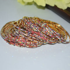 18K Gold Silver Multi Rhinestone Bracelet Bangle Adjustable For Women