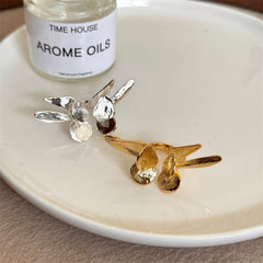 Big Flying Butterfly 18K Gold Silver Adjustable Ring For Women