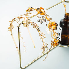 Forest Fairy Flower Pearl 18K Gold Anti Tarnish Head band Hair Band For Kids Women