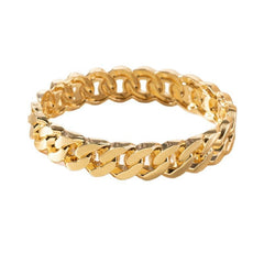 Curb Design Surface 18K Gold Openable Kada Bracelet For Women