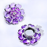 Multi Color Designer Flower Style Gold Crystal Brass Button Cover