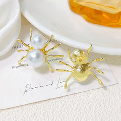 Spider Pearl 18K Gold Anti Tarnish Stud Earring For Women