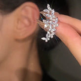 White Gold Plated CZ Anti Tarnish Copper Ear Cuff Earrings For Women