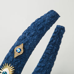 Evil Eye 18k Gold Cubic Zirconia Headband Hair Band Accessories For Women kids