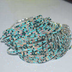 18K Gold Silver Multi Rhinestone Bracelet Bangle Adjustable For Women