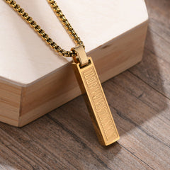 Roman Number Bar Id Gold Black Silver Atique Stainless Steel Popcorn Pendant Chain For Men