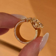 Designer Floral Gold Plated CZ Copper Anti Tarnish Fancy Ring For Women