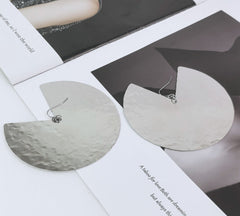 Gold Silver Minimalist Cutout Circle Plain Drop Earrings For Women