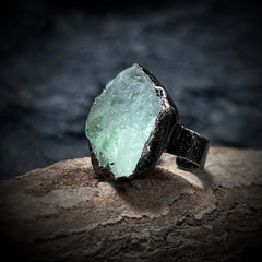 Rows Tone Black Gemstone Crystal Adjustable Ring For Women