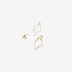 Arrow Rhombus 18K Gold Dangler Drop Earring For Women