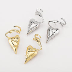 Heart Wrap Style Gold Silver Plated Plain Alloy Stud Earrings For Women