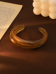 Acrylic White Orange Brown Cuff Kada Bracelet For Women