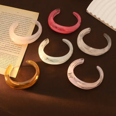 Acrylic White Orange Brown Cuff Kada Bracelet For Women