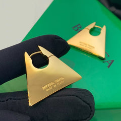 Triangle 18K Gold Silver Anti Tarnish Hoop Earring For Women