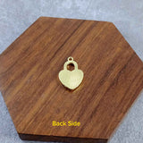Heart Lock Brass Green Gold Pendant Chain Necklace For Women