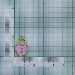 Heart Lock Brass Green Gold Pendant Chain Necklace For Women