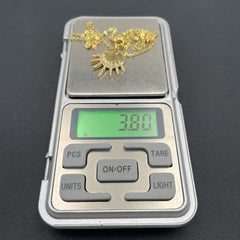 Sun Cubic Zirconia 18K Gold Anti Tarnish Pendant Chain For Women