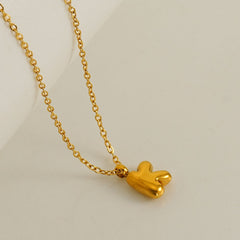 Customized Personalized Bold Initial Letter A 18K Gold Stainless Steel Penda80nt Chain For Women