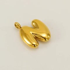 Bold Initial Letter A 18K Gold Stainless Steel Pendant For Women