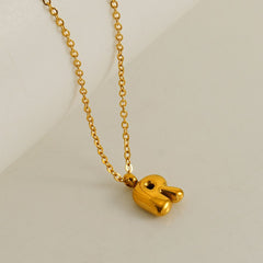 Customized Personalized Bold Initial Letter A 18K Gold Stainless Steel Penda80nt Chain For Women