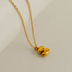 Customized Personalized Bold Initial Letter A 18K Gold Stainless Steel Penda80nt Chain For Women