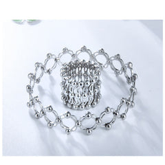 Gold Silver Rose Gold Anti Tarnish Stretchable Bracelet Cum Ring