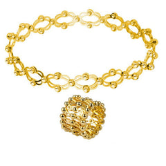 Gold Silver Rose Gold Anti Tarnish Stretchable Bracelet Cum Ring