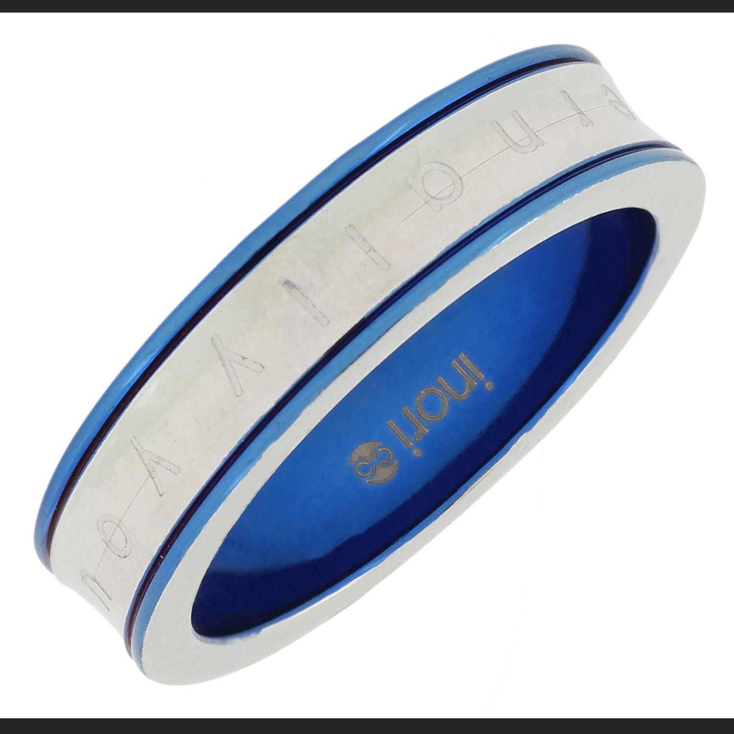 Neon Blue Eternally Yours Tungsten Wedding Engagement Band Ring For Men
