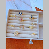 Sun 18K Gold Anti Tarnish Adjustable Ring For Women