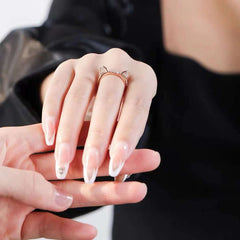 Cat Cubic Zirconia 18K Gold Anti Tarnish Adjustable Ring For Women