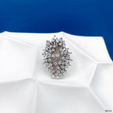 Studded Solitaires Cubic Zirconia Silver Anti Tarnish Free Size Ring For Women